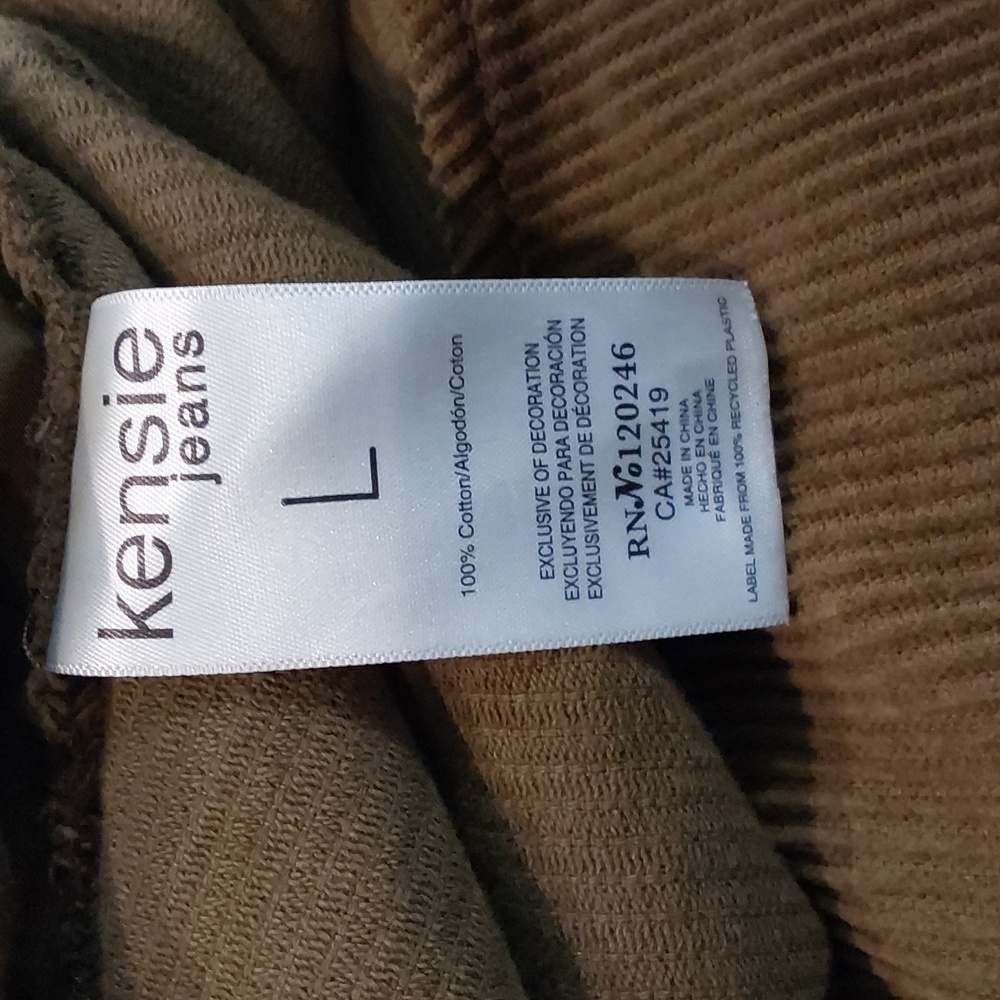 Kensie Jeans Green Button Down Corduroy Over Shirt Jacket Mens Size L - Picture 13 of 13